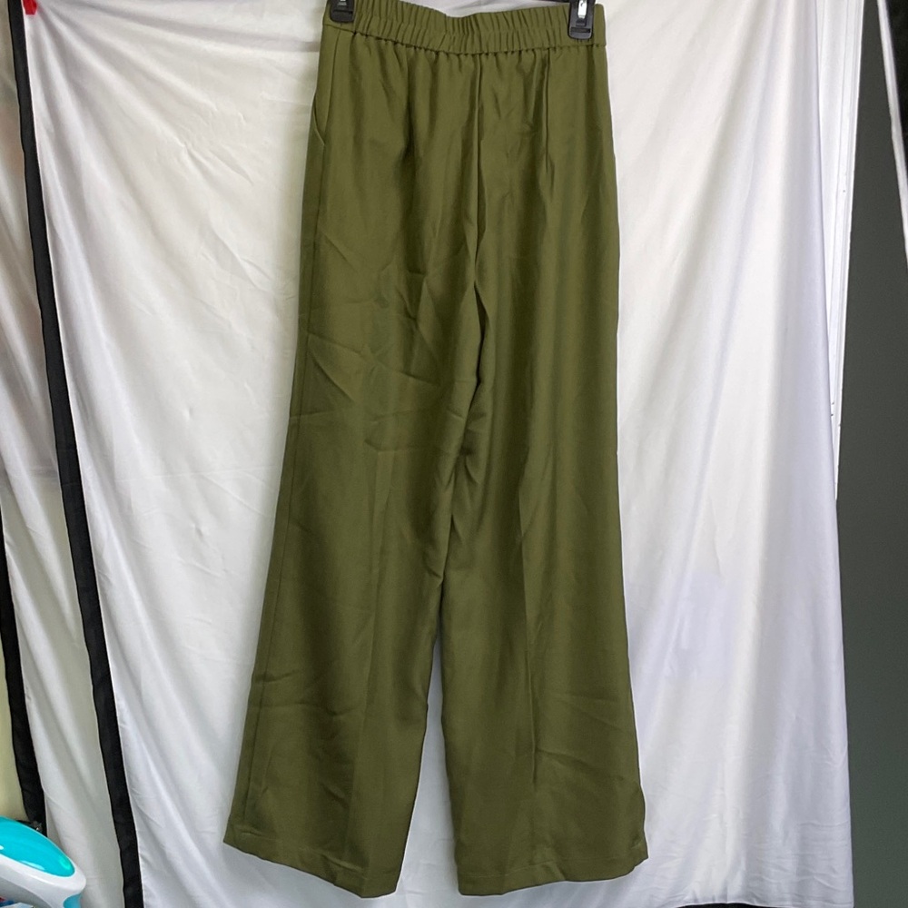 FNYYZO High-Waisted Wide-Leg Pleated Work Pants for Women - Picture 4 of 8